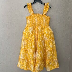 Women’s Plus Size Torrid Yellow Leopard Print Smocked Midi Dress Tiered, 1X